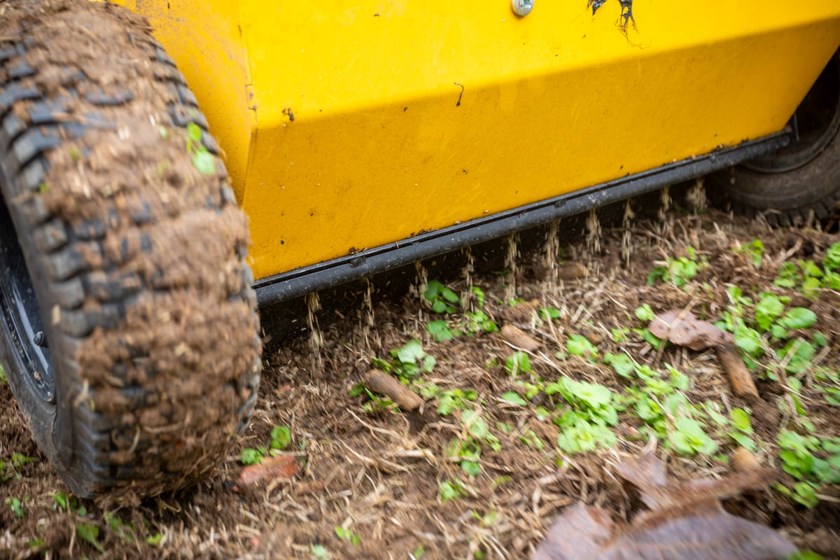 lawn being reseeded