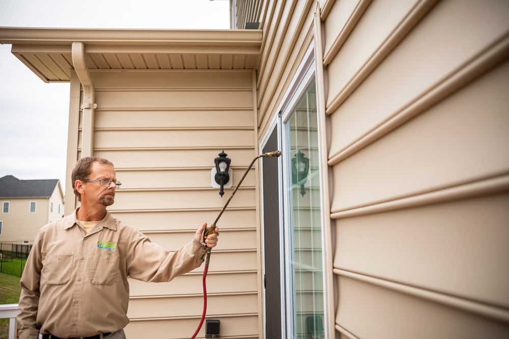 Exterior pest control application