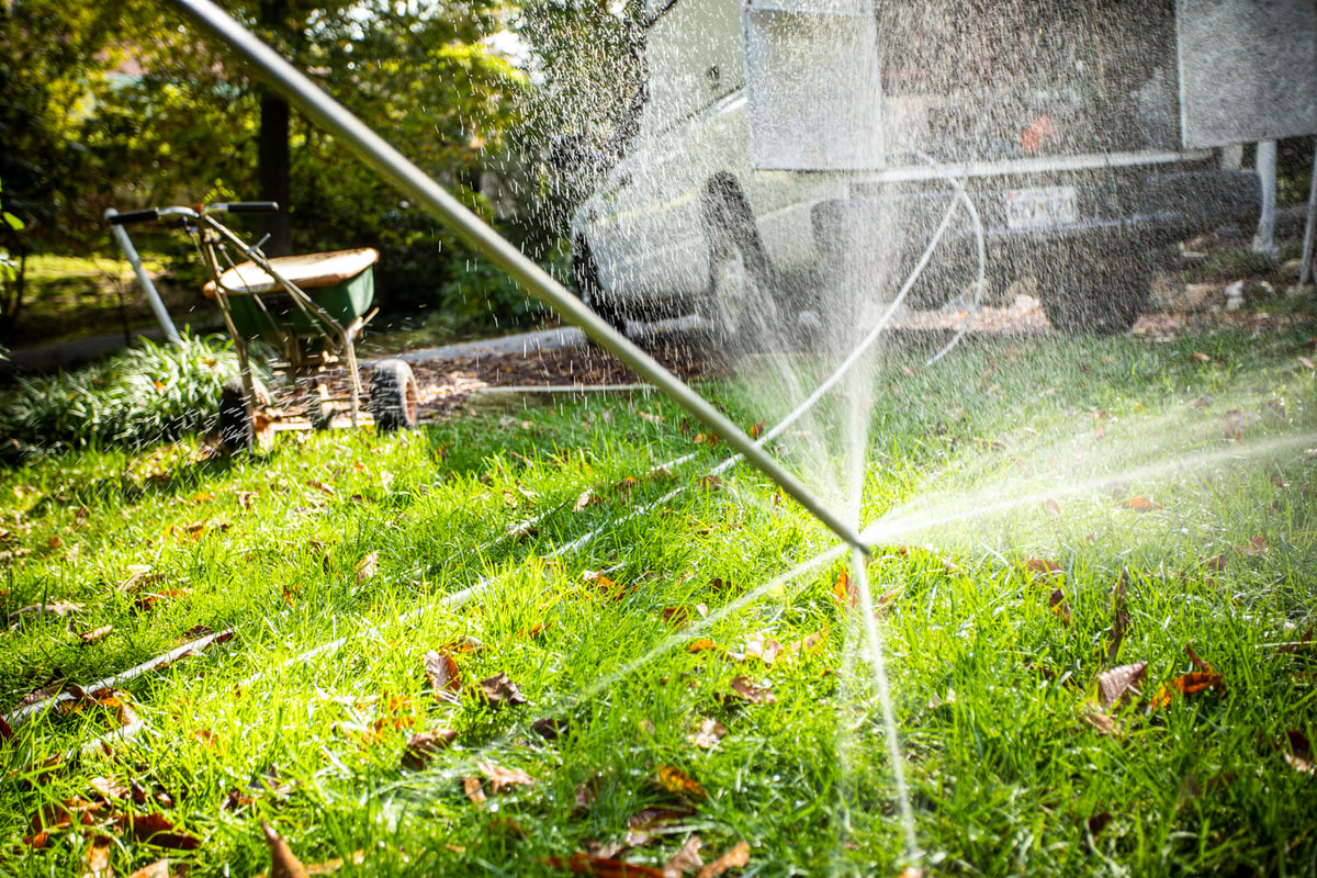 pest control technician sprays for termites